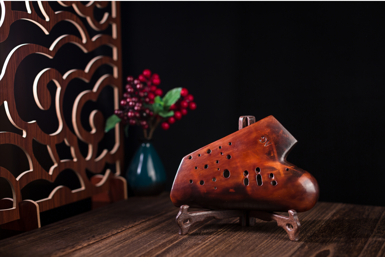 オカム OCARINASF12穴 茶色 Ocarina New Utility Model Chinese Triple-Chambered Ocarina