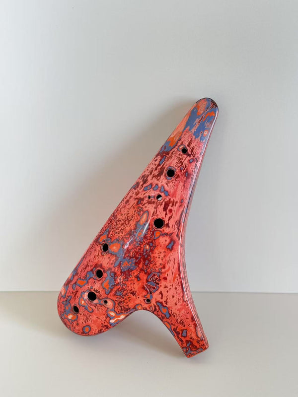 Alto F Key 12-Hole Carol Pink Lacquer Handmade Ocarina Musical Instrument Zilei Ocarina Brand